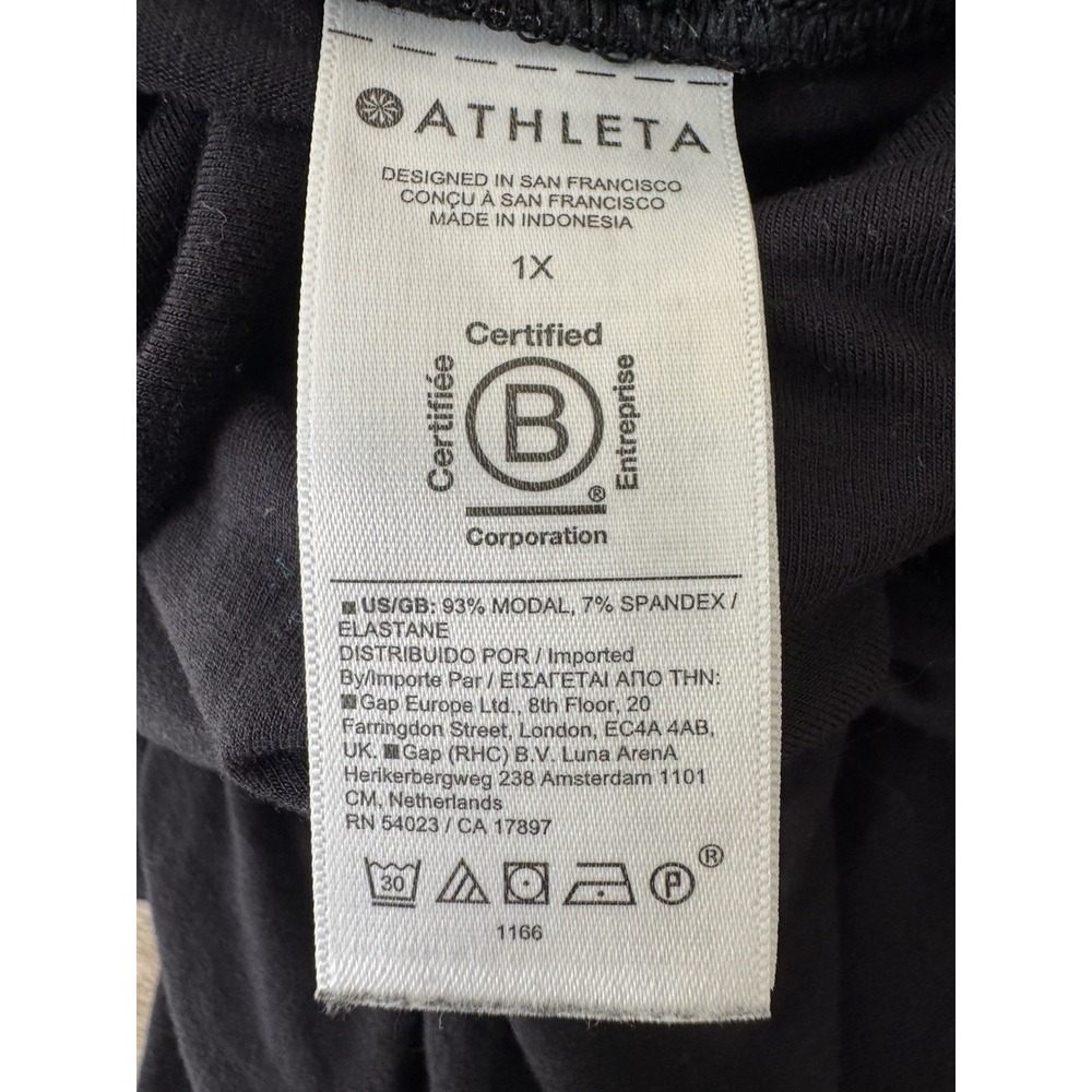 Athleta Women's Release Midi Wrap Skirt in Black Modal Size 1X Plus Soft - Picture 6 of 8